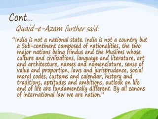 two nation theory with a little contrast