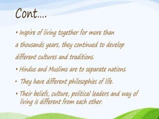 two nation theory with a little contrast