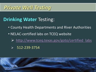 Tceq Rata Testing Twon water quality, testing and treatment tagd march 2017 | PPTX