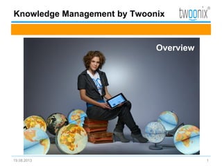 Knowledge Management by TWOONIX
29.08.2013 1
Overview
 