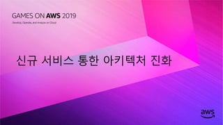 © 2019, Amazon Web Services, Inc. or its affiliates. All rights reserved.
신규 서비스 통한 아키텍처 진화
 
