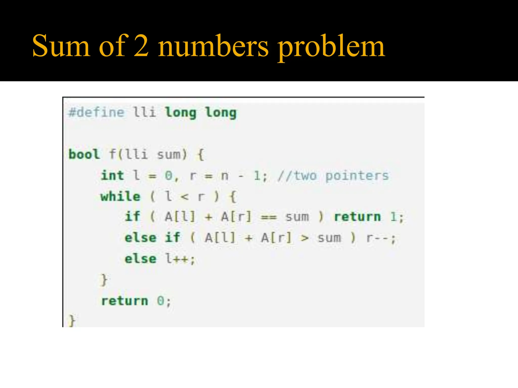 Sum of 2 numbers problem
 