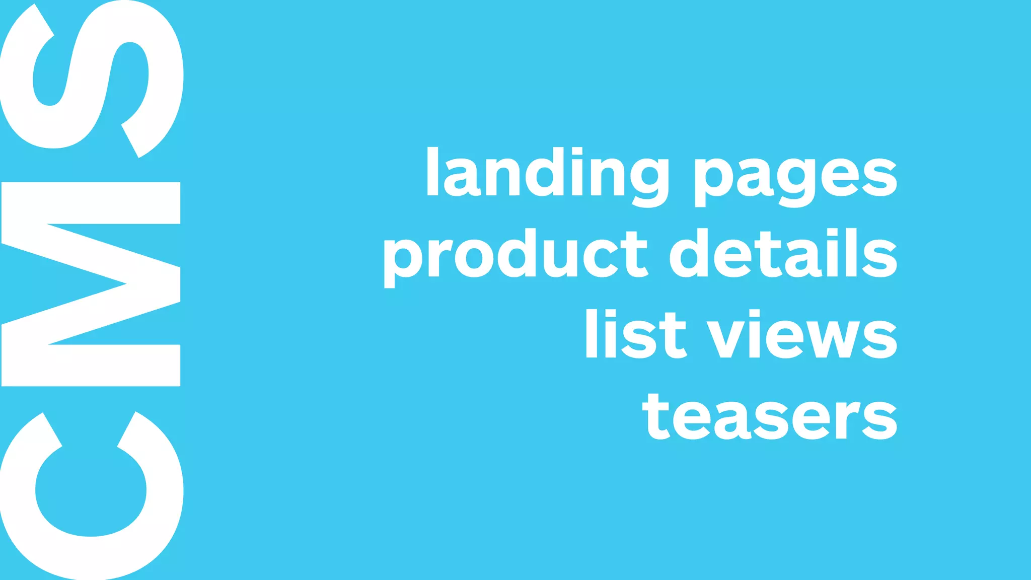 landing pages product details list views teasers M 