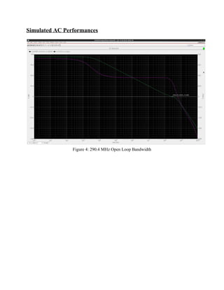 Simulated AC Performances 
 
Figure 4: 290.4 MHz Open Loop Bandwidth  
 
 