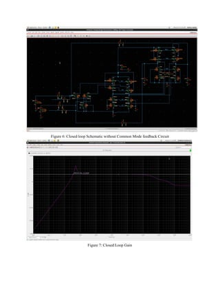  
Figure 6: Closed loop Schematic without Common Mode feedback Circuit 
 
Figure 7: Closed Loop Gain  
 