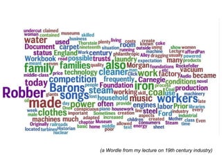 (a Wordle from my lecture on 19th century industry) 