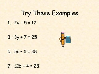 Two Step Equations | PPT