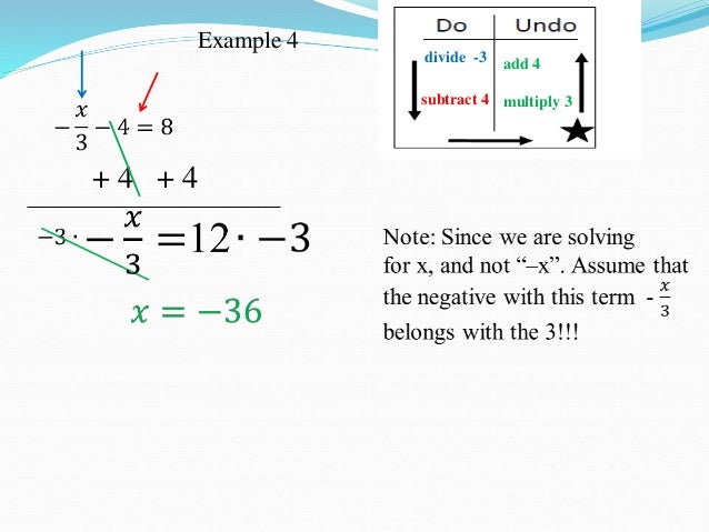 How To Solve Two Step Equations With Negative Numbers