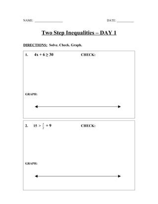 Two step inequalities   day 1