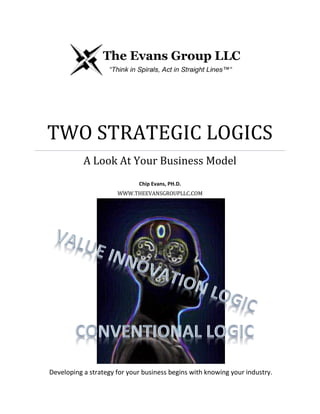 TWO STRATEGIC LOGICS
A Look At Your Business Model
Chip Evans, PH.D.
WWW.THEEVANSGROUPLLC.COM
Developing a strategy for your business begins with knowing your industry.
 