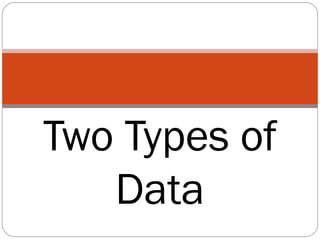 Two Types of
Data
 