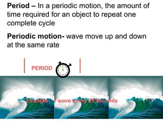 The difference between
    Transverse and Longitudinal
                waves

• Transverse waves -are those in which
  displacement of particle is perpendicular
  to that of propagation of wave.
• Longitudinal waves - are those in which
  displacement of the particle is in a
  direction parallel to that of propagation.
 