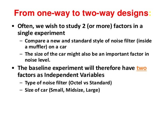 One way factorial anova
