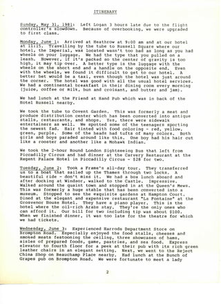 Two Weeks in Paris 1981