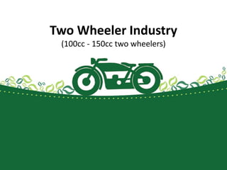 Two Wheeler Industry 
(100cc - 150cc two wheelers) 
 