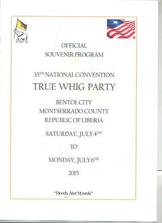 Twp 35th convention official souvenir program july 4 6, 2015