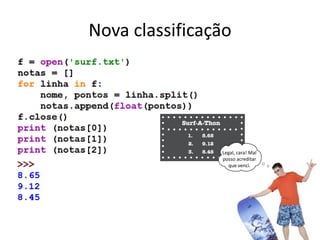 Nova classificação
Legal, cara! Mal
posso acreditar
que venci.
 