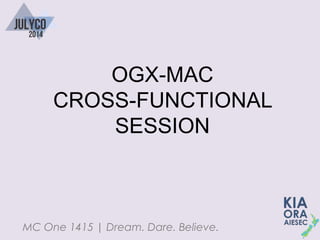 MC One 1415 | Dream. Dare. Believe.
OGX-MAC
CROSS-FUNCTIONAL
SESSION
 