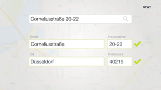 © twt.de
Corneliusstraße 20-22
Straße
Ort
Hausnummer
Postleitzahl
Corneliusstraße 20-22
40215Düsseldorf
© twt.de
 