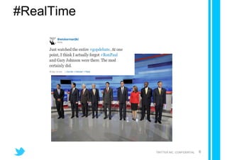 #RealTime




            TWITTER INC. CONFIDENTIAL   6
 