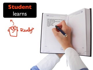 Student
 learns
z
               Sumeet says that people should
                                                 try and build rappost. he did
               bit of a silly activity today.                                  a
              Someet’s sessions are really
                                              boring sometimes
              I wonder why I sit in them




O
              * Krishnan’s sessions
              * All night parties
              * Bowling and Mascal
              * Lego!!




    Really?
 