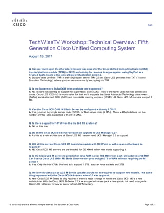 TechWiseTV Workshop: Q&A 5th Generation UCS