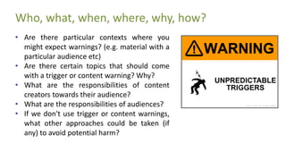 Trigger warnings workshop | PPTX