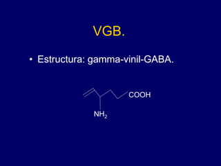 VGB.
• Estructura: gamma-vinil-GABA.
COOH
NH2
 