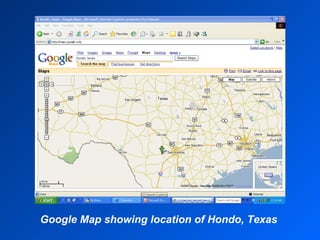 Google Map showing location of Hondo, Texas 