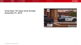 © 2014 Avaya Inc. All rights reserved. 8
It has been 127 days since Sunday
December 01, 2013
 