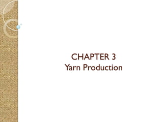 CHAPTER 3
Yarn Production
 