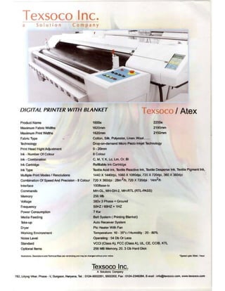 Digital Textile Printer brochure