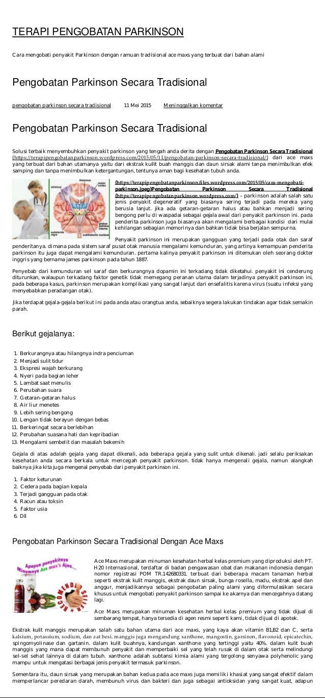 pengobatan parkinson secara tradisional pengobatan parkinson secara tradisional