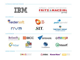 PLATINUM & CHAMPAGNE SPONSORS
GOLD SPONSORS
SILVER SPONSORS
BRONZE SPONSORS
 