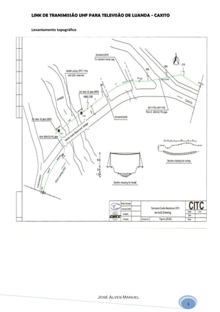 LINK DE TRANSMISSÃO UHF PARA TELEVISÃO DE LUANDA - CAXITO


Levantamento topográfico




                           José Alves Manuel
                                                            1
 