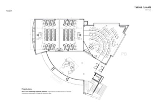 Project plans.
2011. ESTE University of Deusto, DonosƟ. OrganizaƟon and distribuƟon of several
classrooms and design of a special recepƟon desk.
PROJECTS
TXESUS ZUBIATE
PORTFOLIO
 