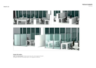 PROJECTS. 3D
TXESUS ZUBIATE
PORTFOLIO
Project 3D renders.
2010. CIC, Vitoria-Gasteiz. Complex project done with a short budget but ﬁnished
with good criteria and a remarkable aspect in the integraƟon of elements.
 