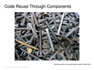 Code Reuse Through Components<br />http://www.flickr.com/photos/hugosimmelink/1506521934<br />