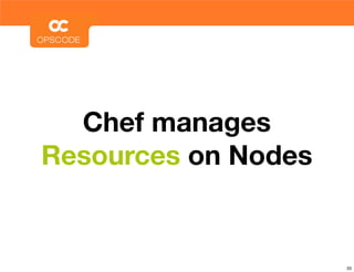 Chef manages
Resources on Nodes


                     33
 