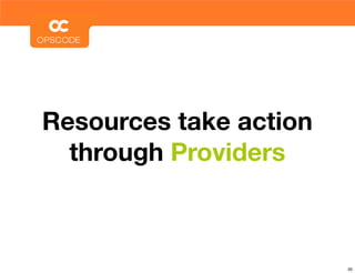 Resources take action
  through Providers



                        35
 