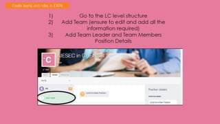 Create teams and roles in EXPA
 
