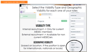 Create teams and roles in EXPA
 