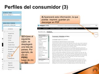 3)Diríjase al
siguiente
cajón, se
desplegará
una lista de
países. Por
ejemplo, de
clic en
PERÚ,
luego de clic
en GO.
4) Aparecerá esta información, la que
podrás imprimir, guardar y/o
descargar en PDF
 