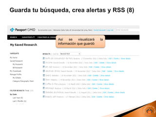 Así se visualizará la
información que guardó
 