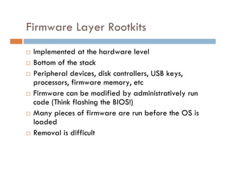 CarolinaCon 2008 Rootkits Then and Now