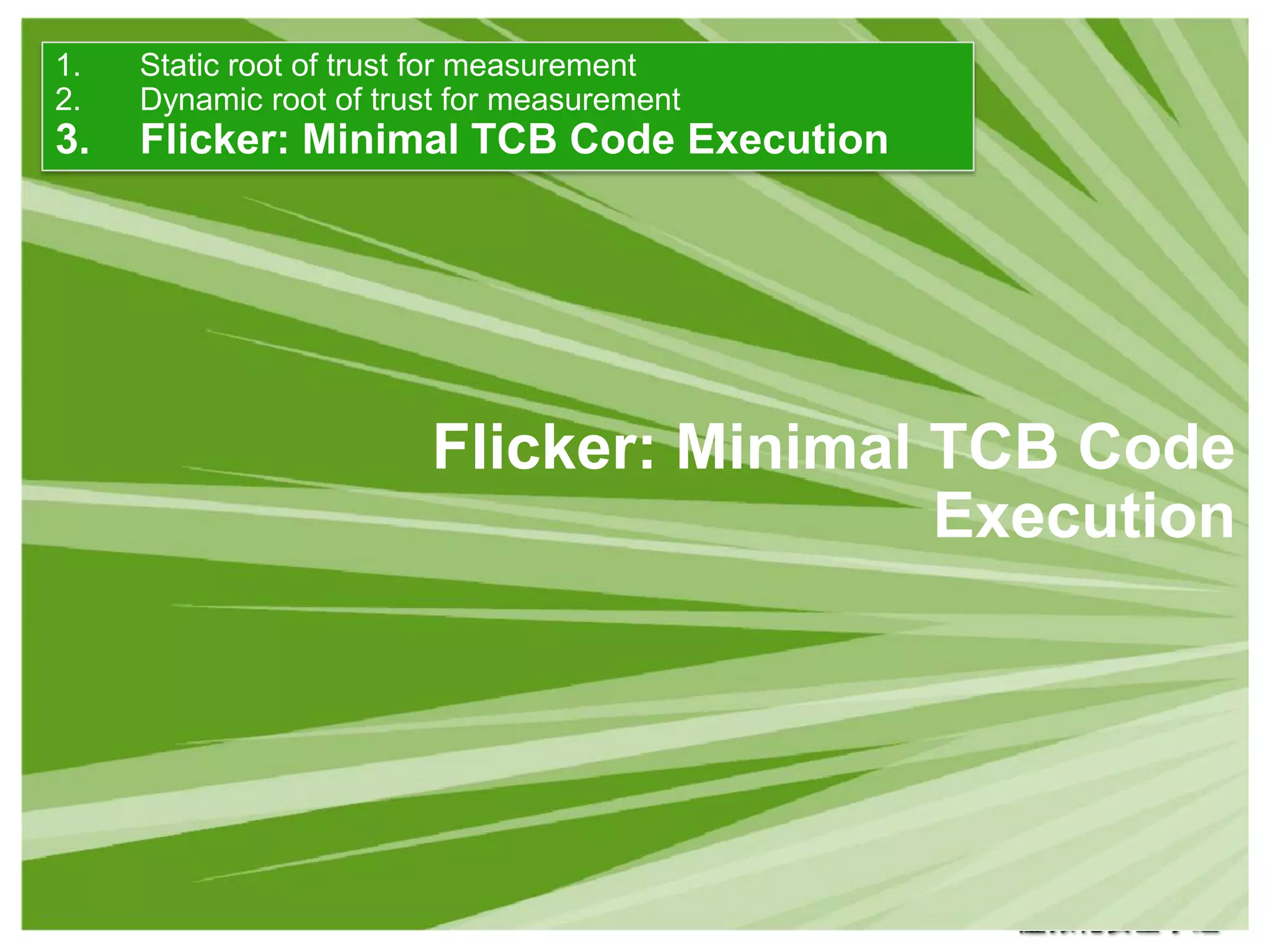 The configuration register space is divided into public and private regions. The public region generally provides read only access to configuration registers and the MLE may choose to allow access to this region by guests. The private region allows write access, including to the various command registers. This region should be reserved to the MLE to ensure proper operation of the measured environment.