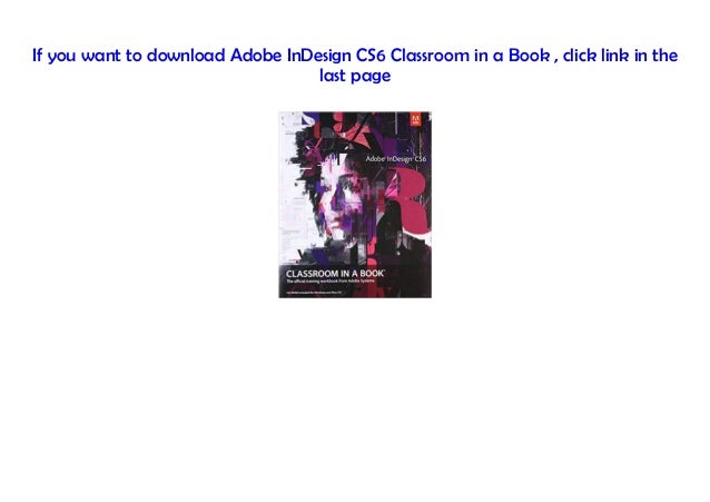 adobe indesign cs6 classroom in a book pdf