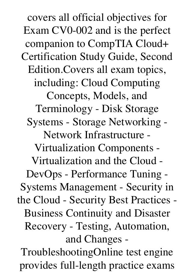 Txt Comptia Cloud Certification Practice Exams Exam Cv0 002 R E