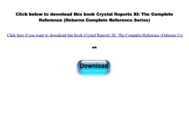 Crystal reports xi r1 download