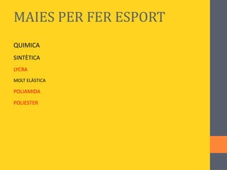 FIBRES NATURALS MINERALS De la descomposició de certes roques L’amiant (vestits termo resistents, ignífugs (incombustibles) Flexibles i suaus i no es deformen al rentar-los 